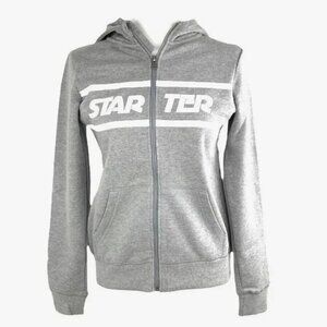 STARTER Kids Girl Full Zip up Long Sleeve Sweatshirts Hoodies Gray Size XL